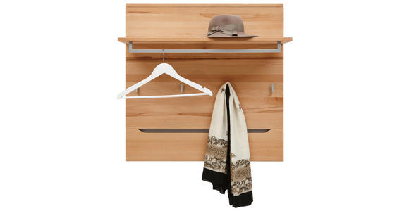 GARDEROBENPANEEL - Buchefarben/Alufarben, Natur, Holz/Metall (80/80/30cm) - Valnatura