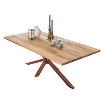 ESSTISCH 180/100/76 cm Echtholz  Holz, Metall rechteckig Braun, Naturfarben  - Braun/Naturfarben, MODERN, Holz/Metall (180/100/76cm) - MID.YOU
