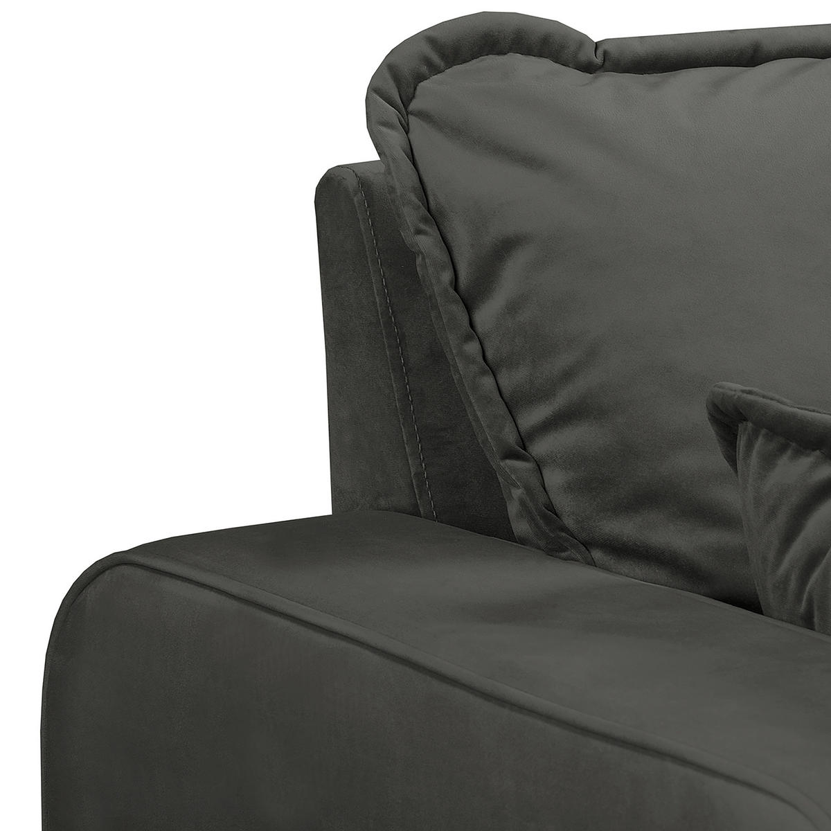 ECKSOFA Mikrofaser Dunkelgrau  - Wengefarben/Dunkelgrau, Design, Holz/Textil (230/150cm) - Livetastic