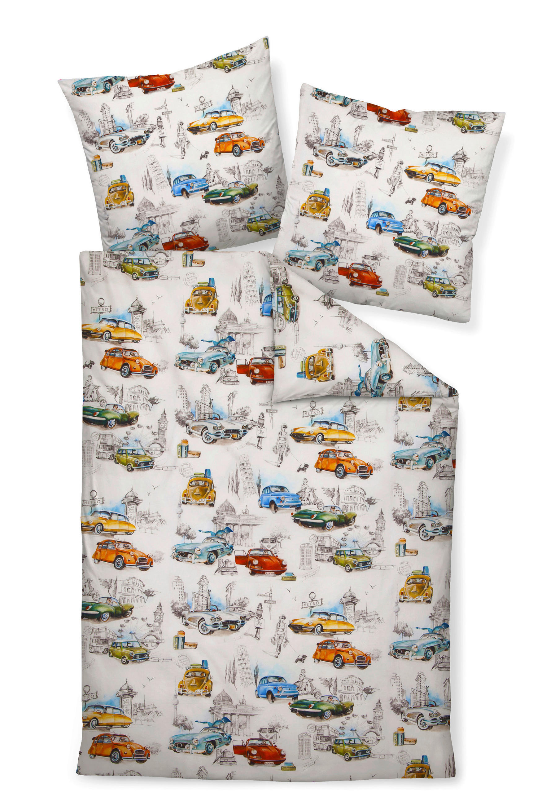 POSTEĽNÁ BIELIZEŇ, makosatén, viacfarebná, 140/200 cm  - viacfarebná, Basics, textil (140/200cm) - Janine