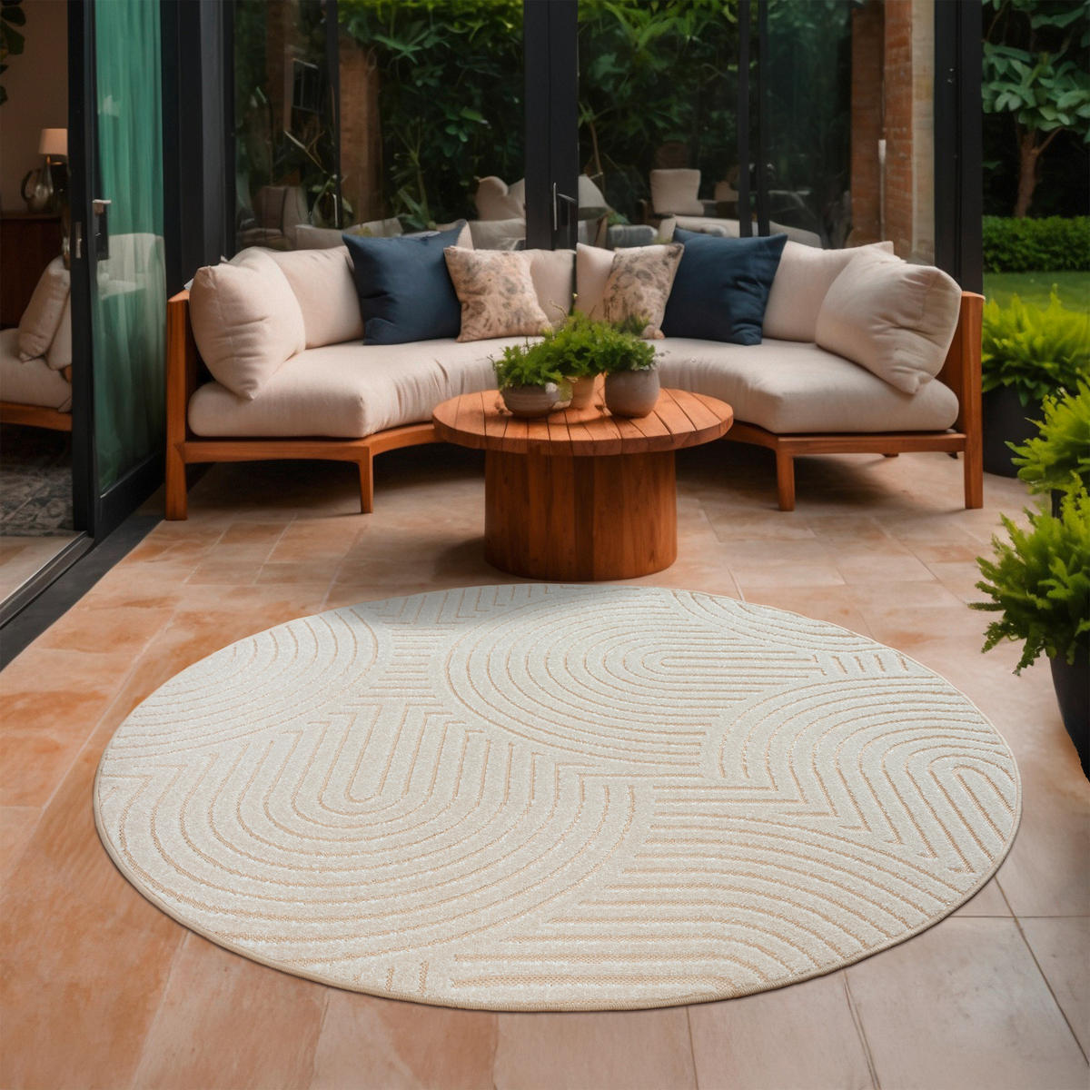 OUTDOORTEPPICH 150 cm Berlin Creme  - Creme, Basics, Kunststoff/Textil (150cm)