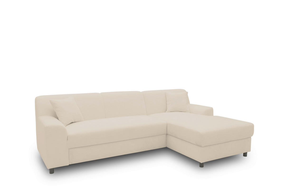 ECKSOFA CAPRI 2 Beige Mikrofaser Zierkissen  - Beige/Schwarz, Basics, Kunststoff/Textil (241/146cm) - MID.YOU