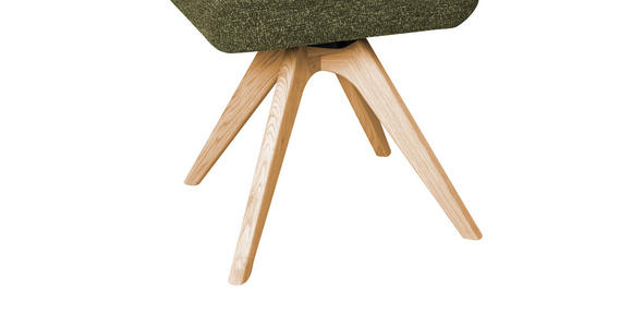 Stuhl drehbar - Eichefarben/Grün, KONVENTIONELL, Holz/Textil (47/89/60cm) - Linea Natura