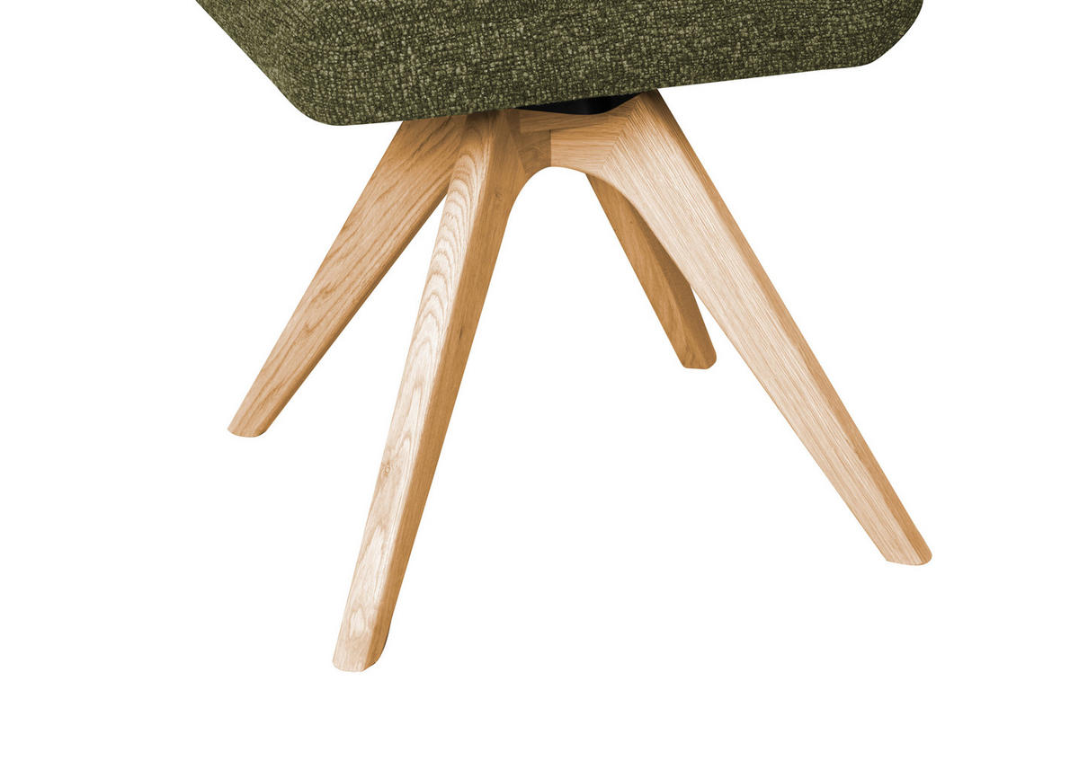 Stuhl drehbar - Eichefarben/Grün, KONVENTIONELL, Holz/Textil (47/89/60cm) - Linea Natura