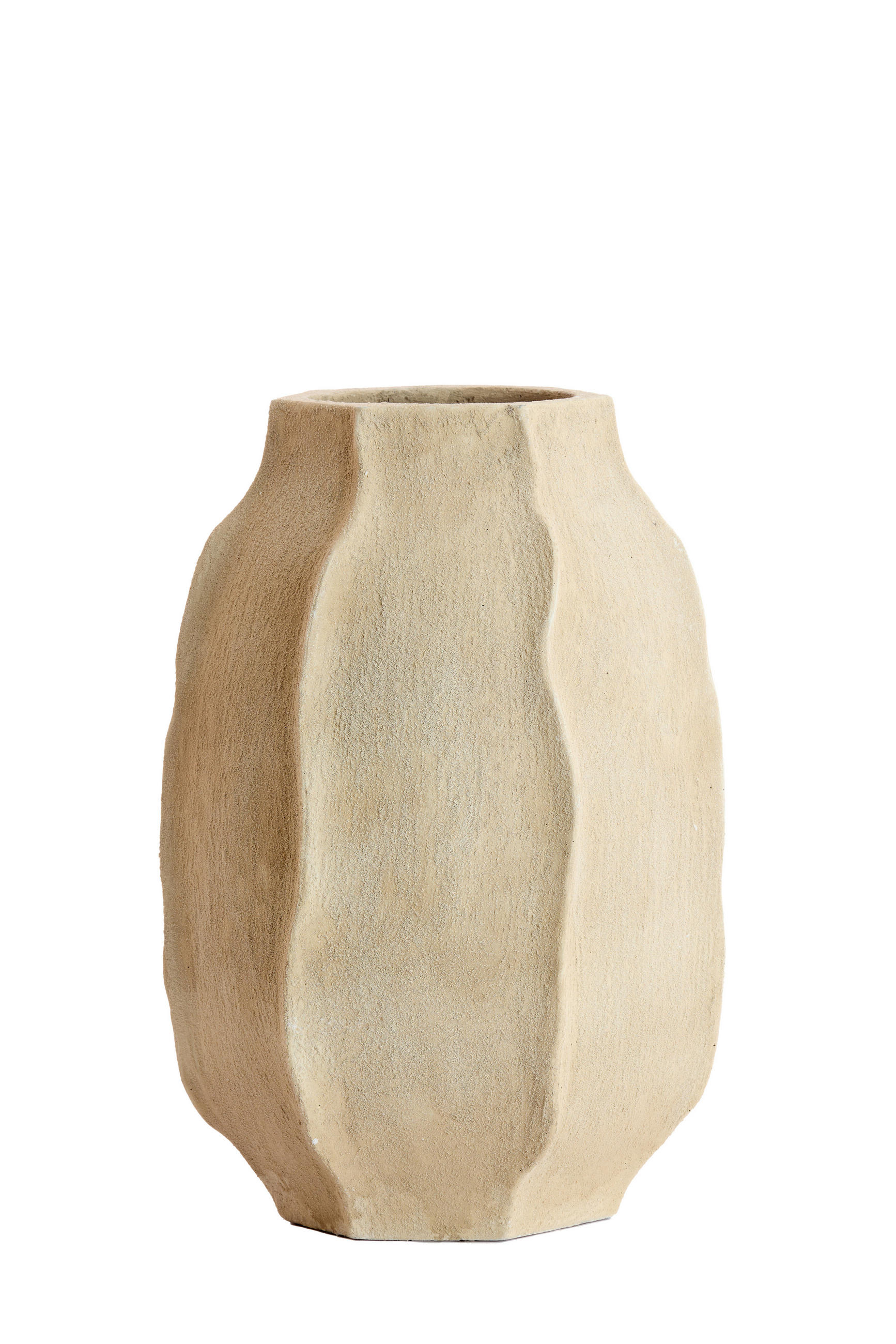 DEKOVASE  - Sandfarben, Basics, Stein (33/33/50cm) - Light & Living