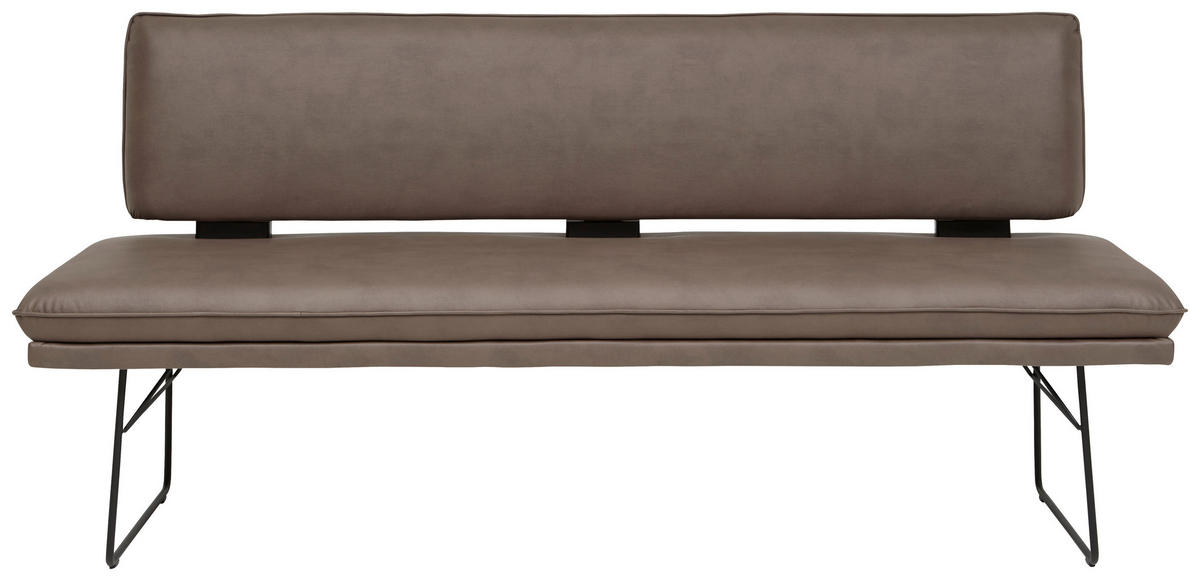 SITZBANK in Metall, Textil Braun, Schwarz  - Schwarz/Braun, Design, Textil/Metall (195/91/65cm) - Dieter Knoll