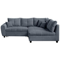 ECKSOFA Grau Plüsch  - Schwarz/Grau, KONVENTIONELL, Kunststoff/Textil (249/175cm) - Carryhome