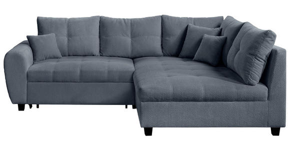 ECKSOFA Grau Plüsch  - Schwarz/Grau, KONVENTIONELL, Kunststoff/Textil (249/175cm) - Carryhome