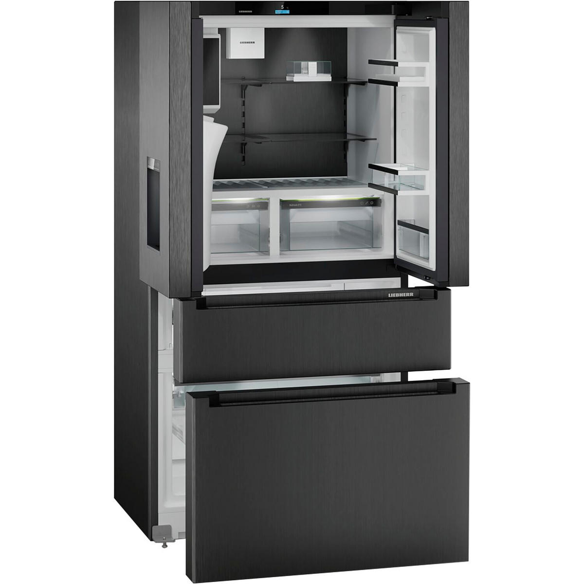 FRENCH-DOOR MBBSDI9528  - Schwarz, Basics, Glas/Metall (90,6/180,5/74,5cm) - Liebherr