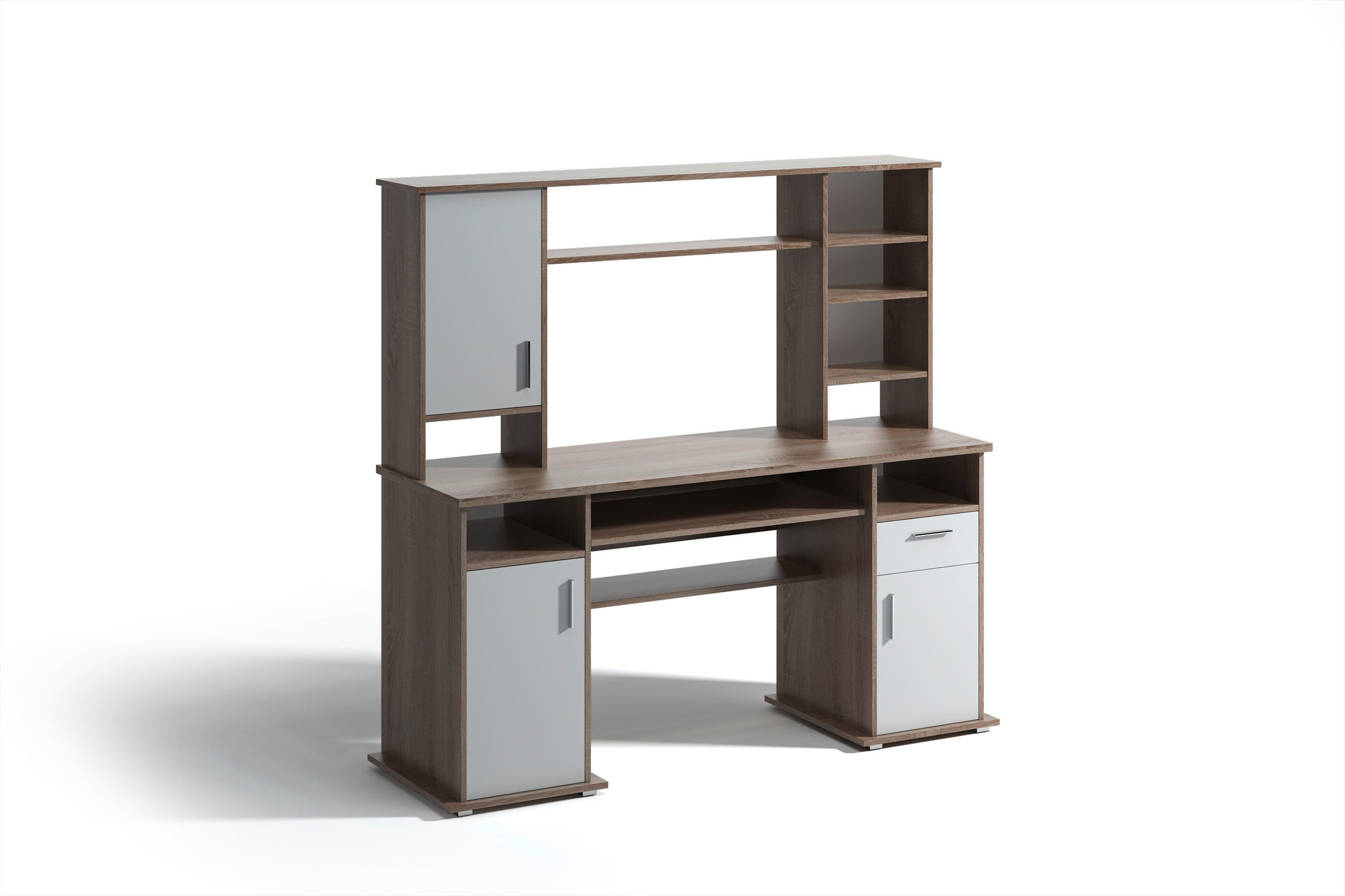 Carryhome PÍSACÍ STÔL, biela, farba hľuzovkového duba, 160/154/52.8 cm