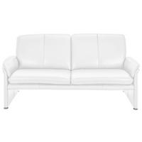 2-SITZER-SOFA Weiß Echtleder  - Chromfarben/Weiß, KONVENTIONELL, Leder/Metall (158/90/86cm) - Celina Home