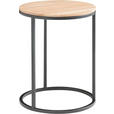 BEISTELLTISCH 39/39/54 cm Schwarz, Eiche Bianco rund  - Eiche Bianco/Schwarz, Design, Holz/Metall (39/39/54cm) - Johann Jakob