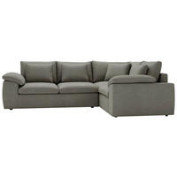 ECKSOFA Chenille Grau  - Schwarz/Grau, Design, Kunststoff/Textil (289/216cm) - Livetastic