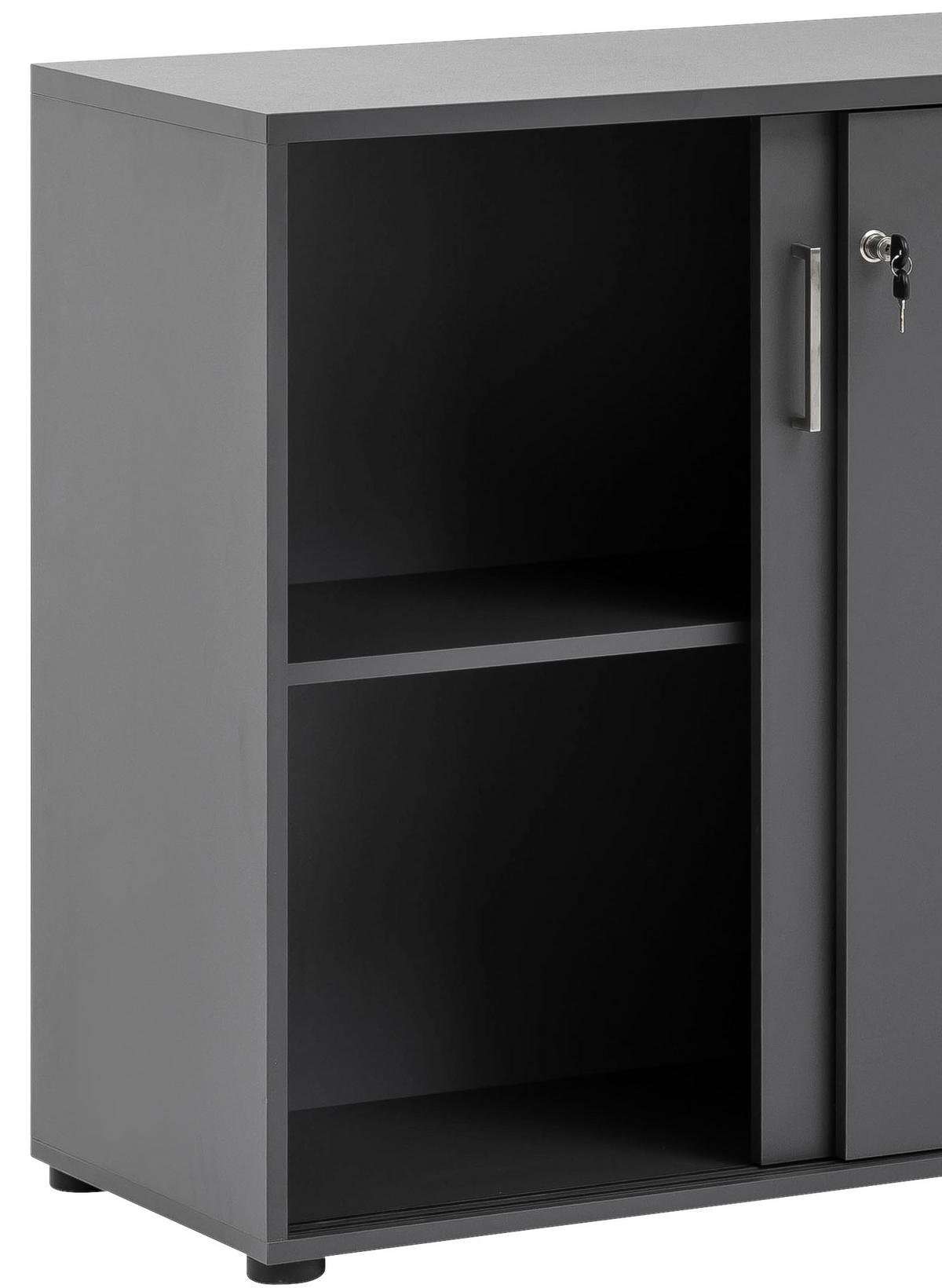 AKTENSCHRANK Anthrazit  - Anthrazit, KONVENTIONELL, Holzwerkstoff (160/84,2/41cm) - MID.YOU