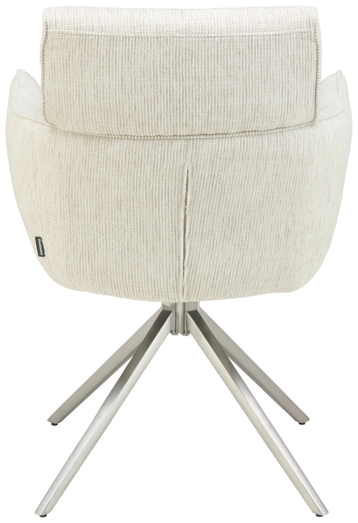 ARMLEHNSTUHL  in Edelstahl Mikrofaser  - Edelstahlfarben/Beige, KONVENTIONELL, Textil/Metall (61/89/63cm) - Livetastic