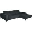 ECKSOFA  in Chenille Dunkelgrau  279/222 cm  - Dunkelgrau/Schwarz, KONVENTIONELL, Kunststoff/Textil (279/222cm) - Hom`in