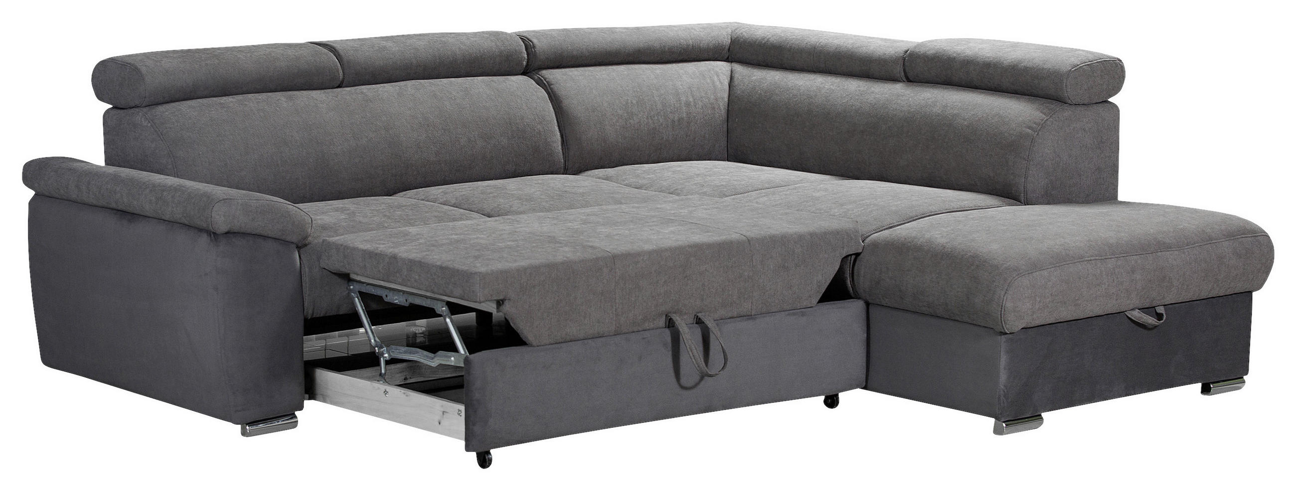 SJEDEĆA GARNITURA drvo, tekstil  siva   - siva, Moderno, drvo/tekstil (242/205cm) - Hom`in