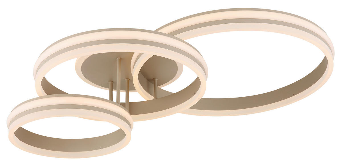 LED-DECKENLEUCHTE Rubio 79,5/50/22 cm  - Sandfarben/Opal, Design, Kunststoff/Metall (79,5/50/22cm) - Globo