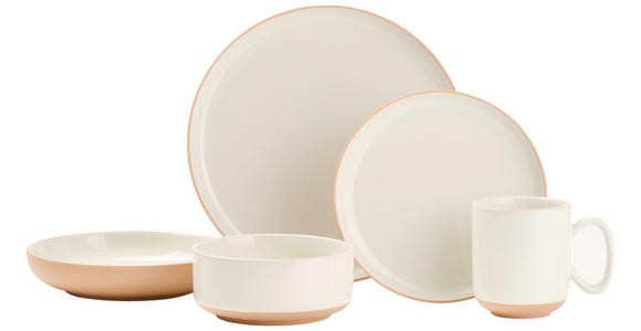KOMBISERVICE Braun, Weiß Terra Nova 20-teilig 4 Personen  - Braun/Weiß, Trend, Keramik - Novel