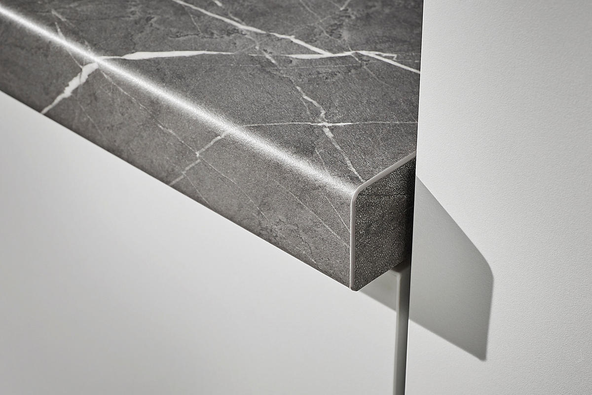 KÜCHENBLOCK 180 cm   in Graphitfarben, Hellgrau  - Dunkelgrau/Hellgrau, Design, Holzwerkstoff/Metall (180cm) - Pino