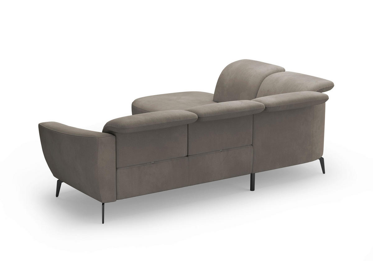 ECKSOFA ZOE E Schlammfarben Flachgewebe  - Schlammfarben/Schwarz, KONVENTIONELL, Textil/Metall (267/300cm) - Sit & More