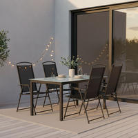 GARTENTISCHGRUPPE  - Anthrazit/Schwarz, Basics, Glas/Textil (140/80/73cm) - Gardenson