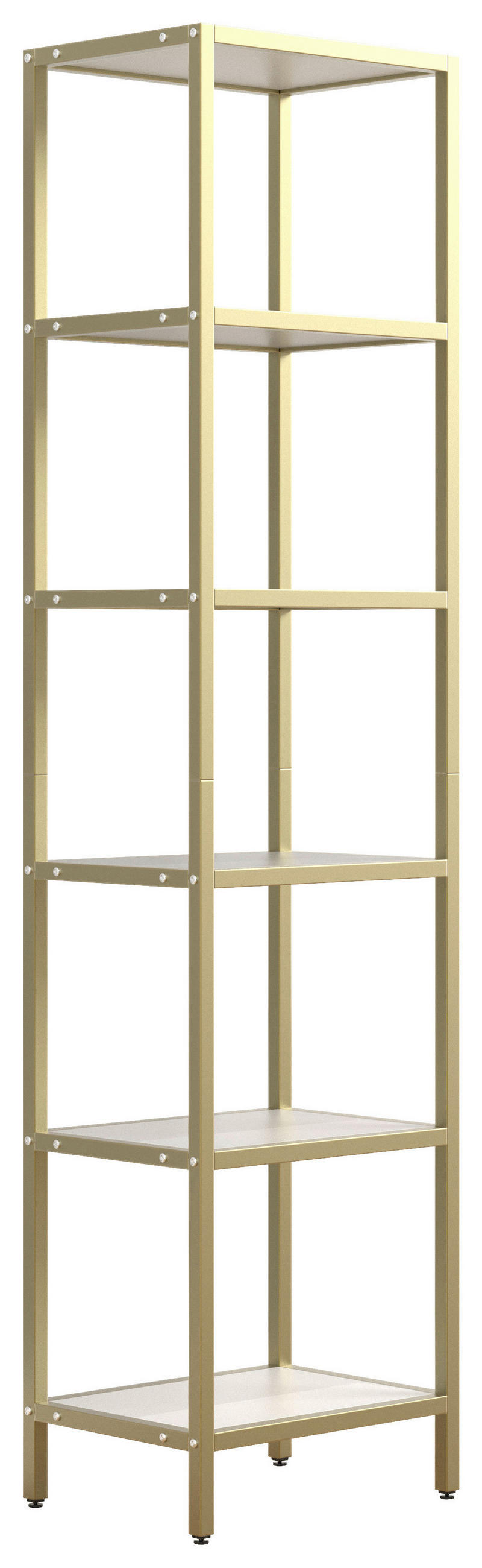 VITRINE Vinali in Weiß, Goldfarben  - Goldfarben/Weiß, Design, Holzwerkstoff/Metall (40/165/30cm) - MID.YOU