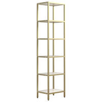 VITRINE Weiss, Goldfarben  - Weiss/Goldfarben, Design, Holzwerkstoff/Metall (40/165/30cm) - MID.YOU