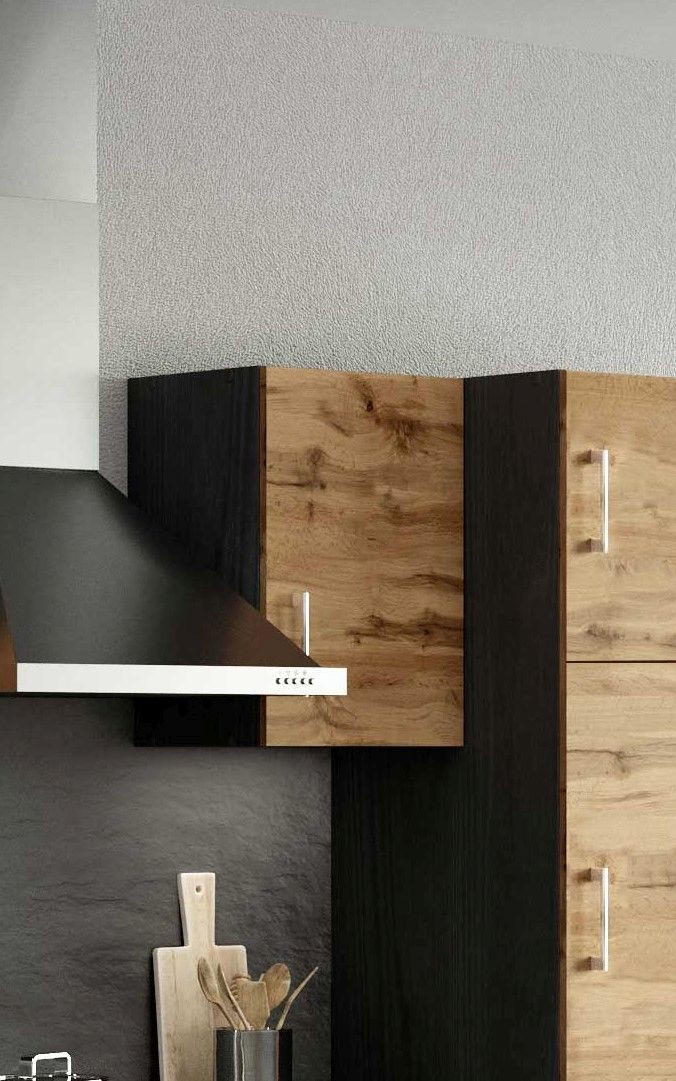 KÜCHENOBERSCHRANK 40/57/34 cm  in Anthrazit, Eiche Wotan  - Chromfarben/Anthrazit, MODERN, Holzwerkstoff/Metall (40/57/34cm) - Held