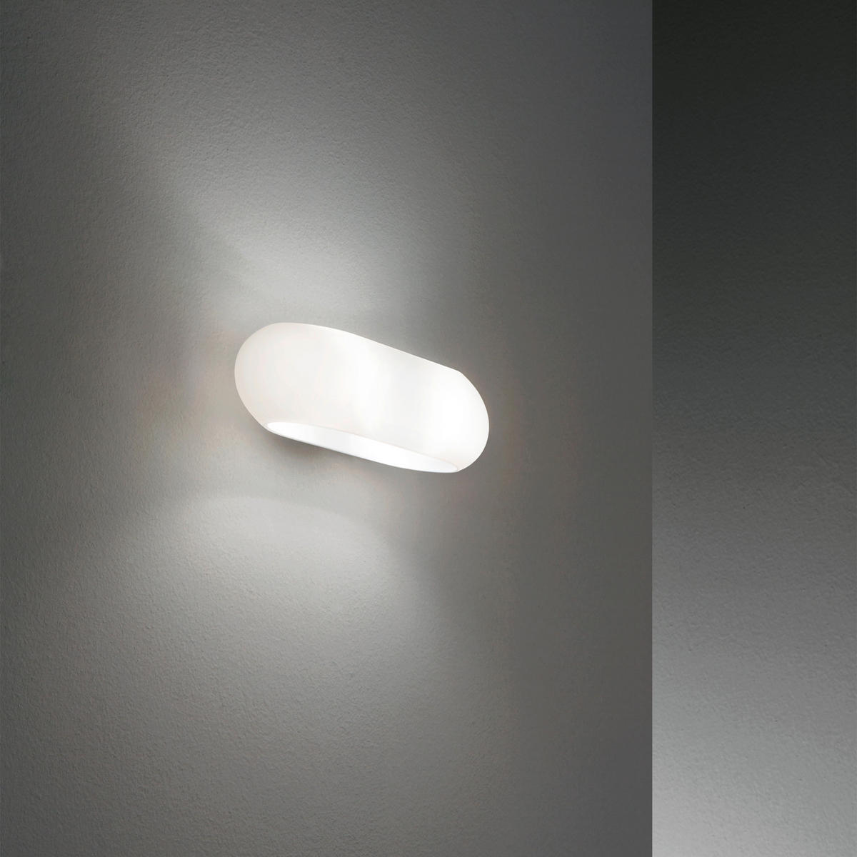 WANDLEUCHTE 28/6,5/10 cm   - Chromfarben/Weiß, Design, Glas (28/6,5/10cm) - Ideal Lux