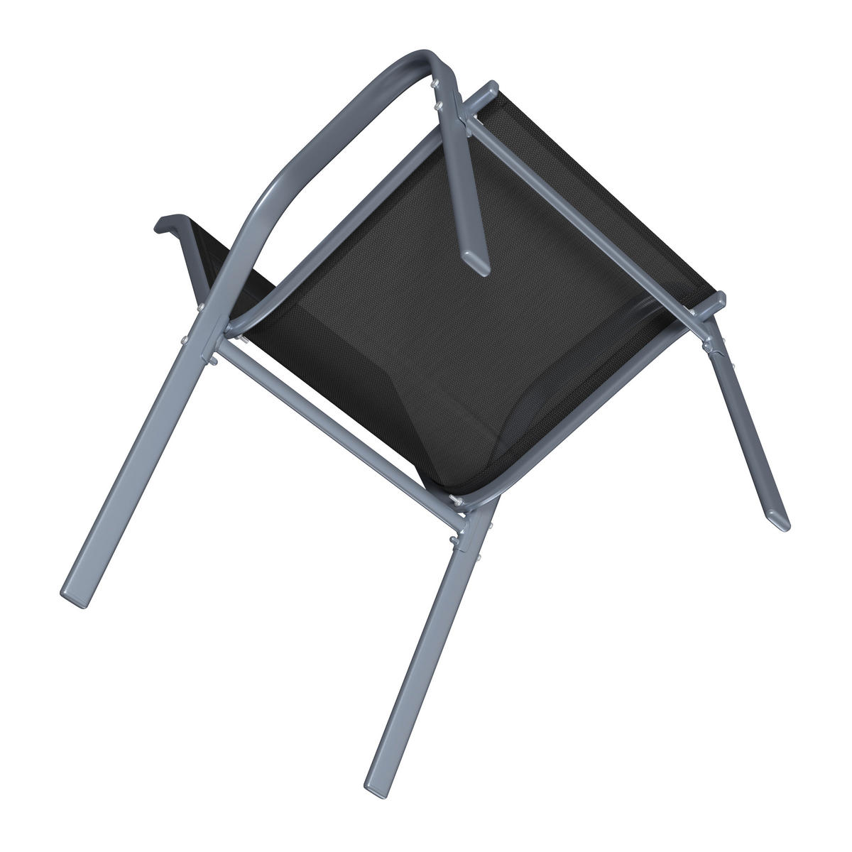 GARTENSESSEL-SET Eisen Anthrazit, Schwarz  - Anthrazit/Schwarz, MODERN, Textil/Metall (54/94/73cm) - Ambia Garden