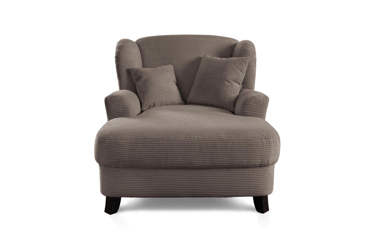 XXL-SESSEL Cord Taupe    - Taupe/Dunkelbraun, KONVENTIONELL, Holz/Textil (109/104/145cm) - Sit & More