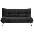 2-SITZER-SOFA  in Mikrofaser Schwarz  - Schwarz, KONVENTIONELL, Textil/Metall (198/100/101cm) - Hom`in