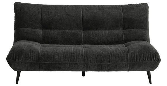 2-SITZER-SOFA  in Mikrofaser Schwarz  - Schwarz, KONVENTIONELL, Textil/Metall (198/100/101cm) - Hom`in