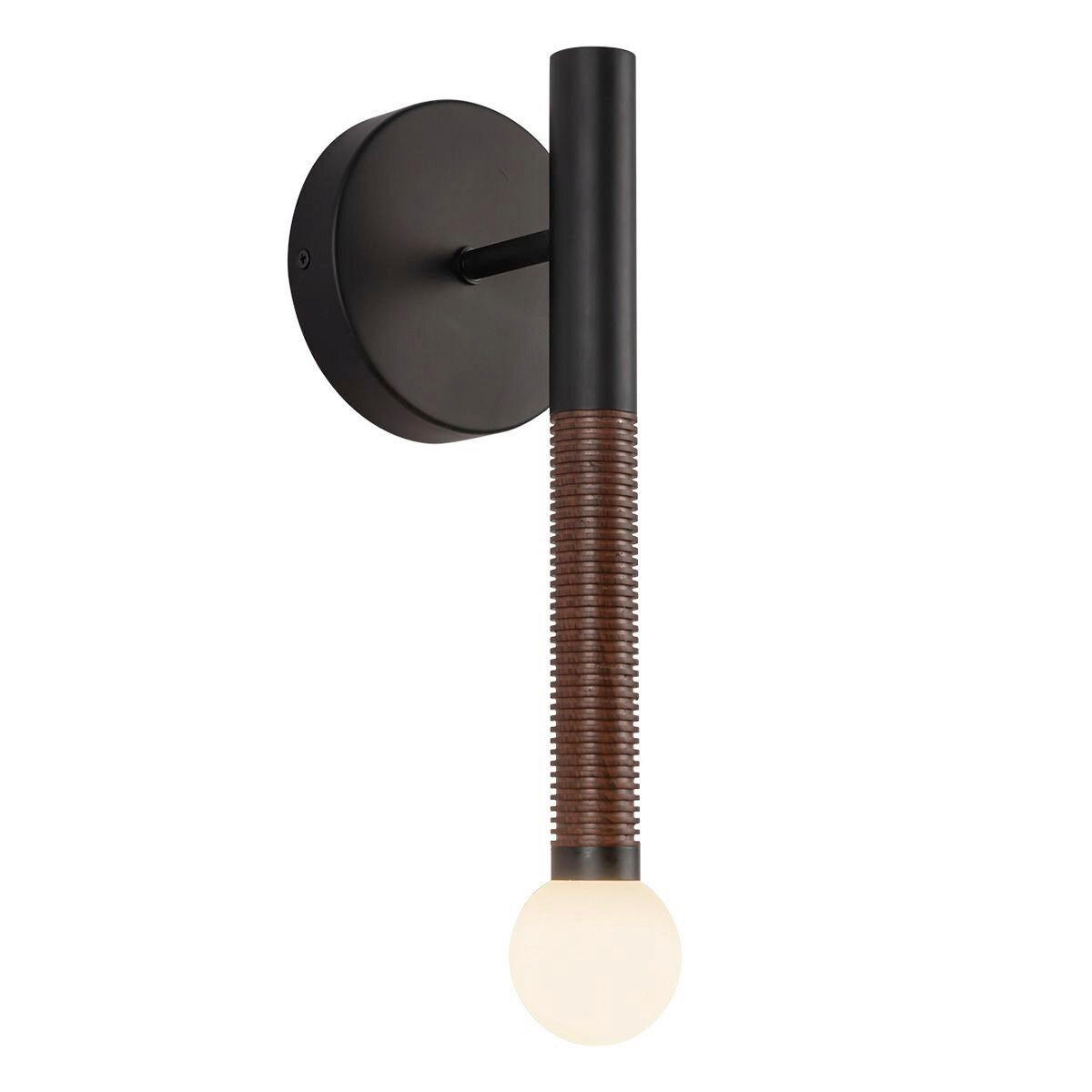 LED-WANDLEUCHTE Alora Mood 57,2/15,2 cm  - Walnussfarben/Schwarz, Design, Glas/Metall (57,2/15,2cm) - Elstead Lighting