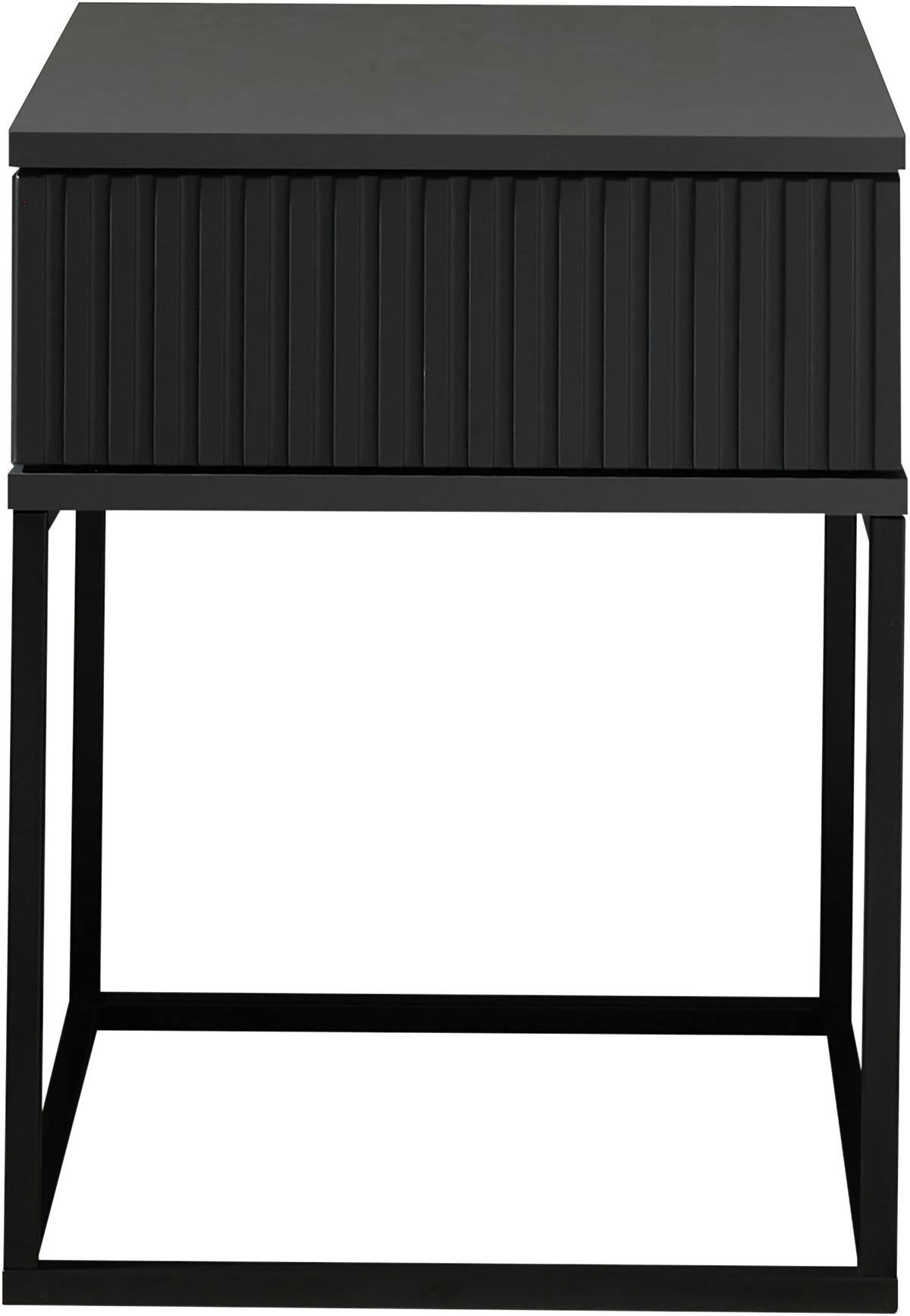 NACHTTISCH 40/52/38,5 cm  Graphitfarben, Schwarz  - Graphitfarben/Schwarz, Modern, Holzwerkstoff/Metall (40/52/38,5cm) - Livetastic