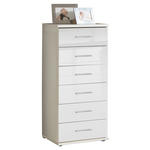 KOMMODE , 46/103/40 cm, 6 Schublade(n)  - Chromfarben/Weiß, Design, Holzwerkstoff/Kunststoff (46/103/40cm) - Xora
