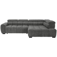 ECKSOFA Grau Webstoff  - Schwarz/Grau, MODERN, Kunststoff/Textil (297/205cm) - Welnova