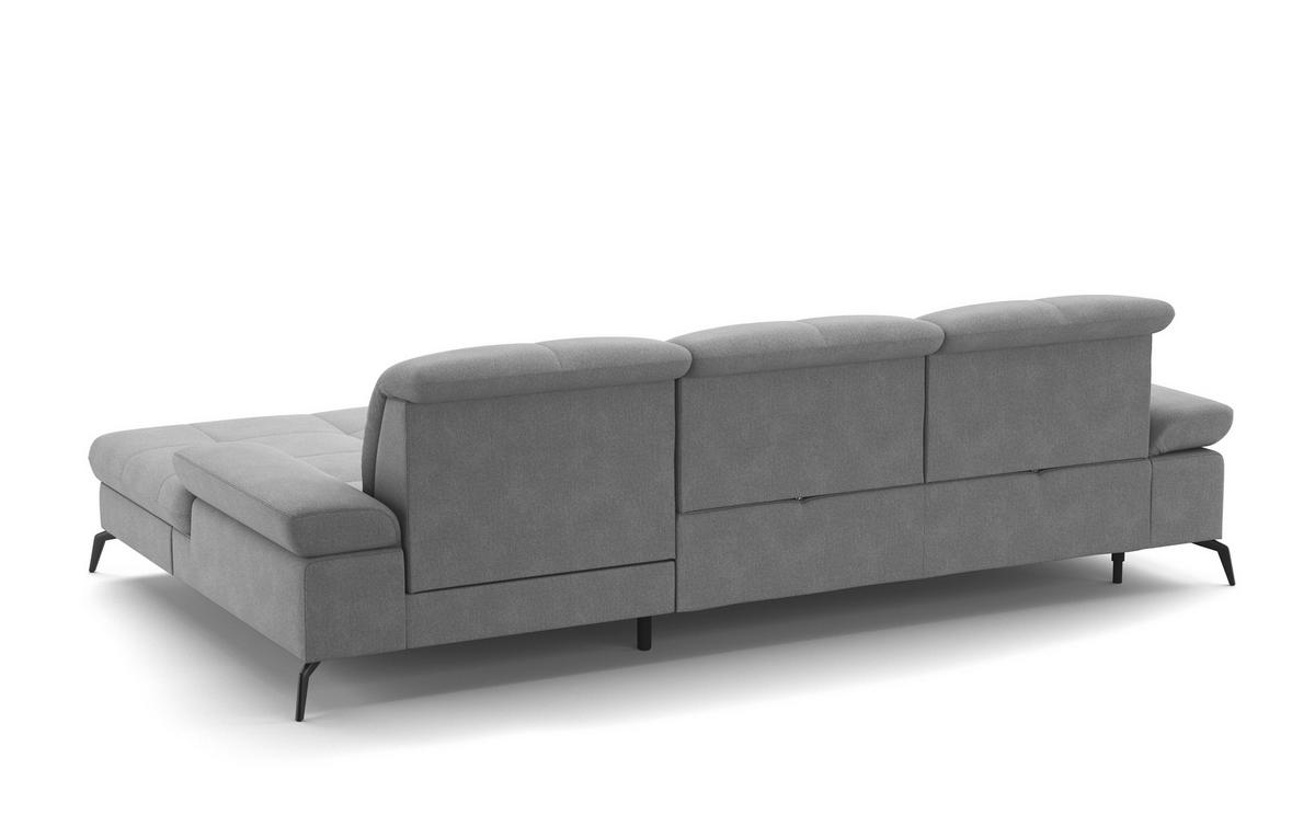 ECKSOFA in Flachgewebe Grau  - Schwarz/Grau, Konventionell, Textil/Metall (279/185cm) - Sit & More