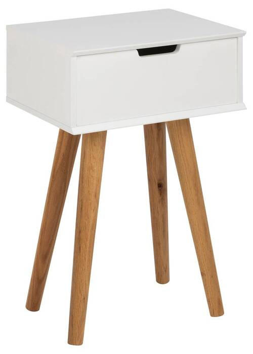 E-shop NOČNÝ STOLÍK, biela, farba duba, 40/61,5/30 cm