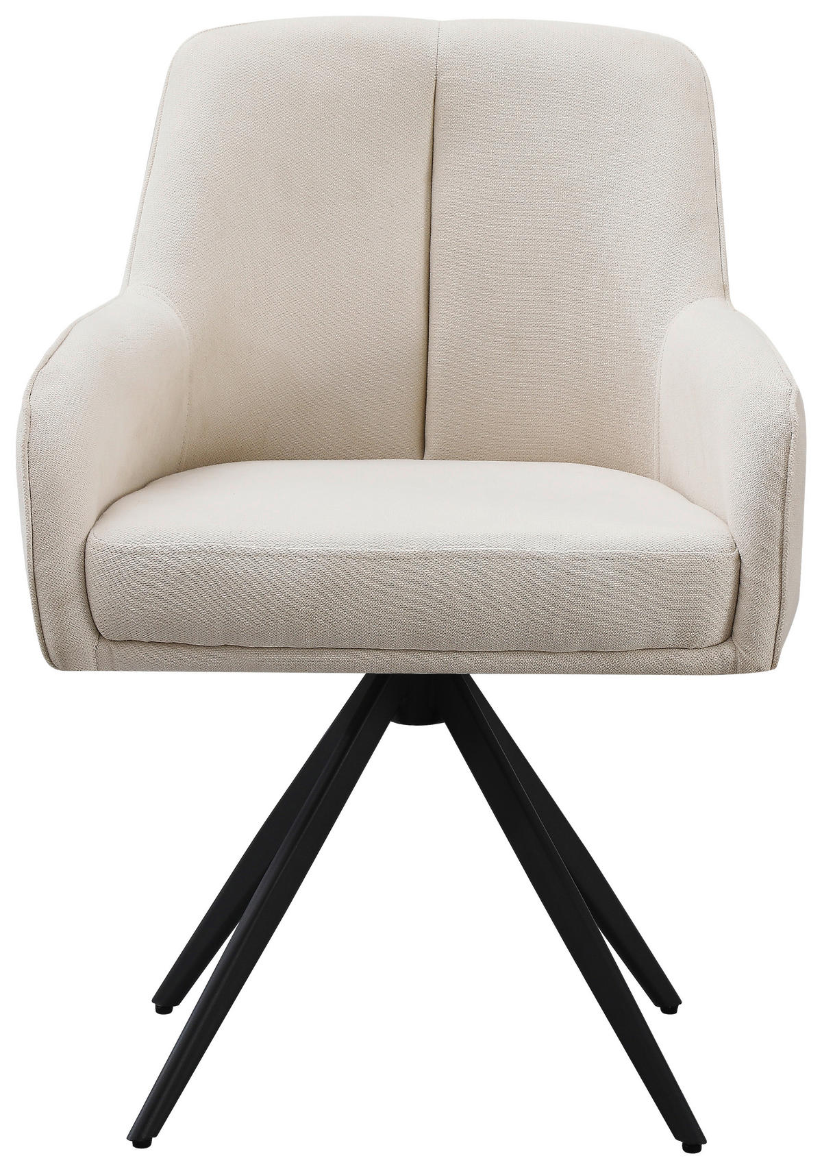 ARMLEHNSTUHL  in Eisen Webstoff  - Beige/Schwarz, MODERN, Holz/Textil (62/83/62cm) - Livetastic