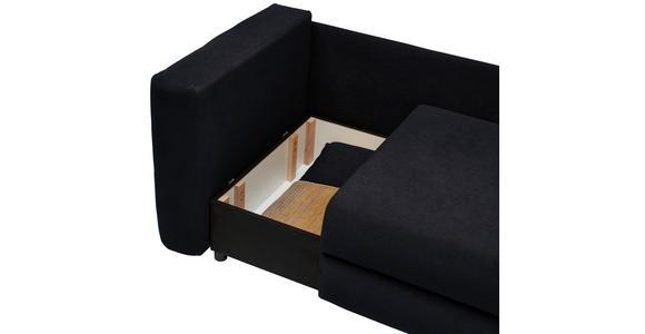 RÉCAMIERE in Flachgewebe Schwarz - Schwarz, Design, Kunststoff/Textil (171/71-88/93cm) - Cantus