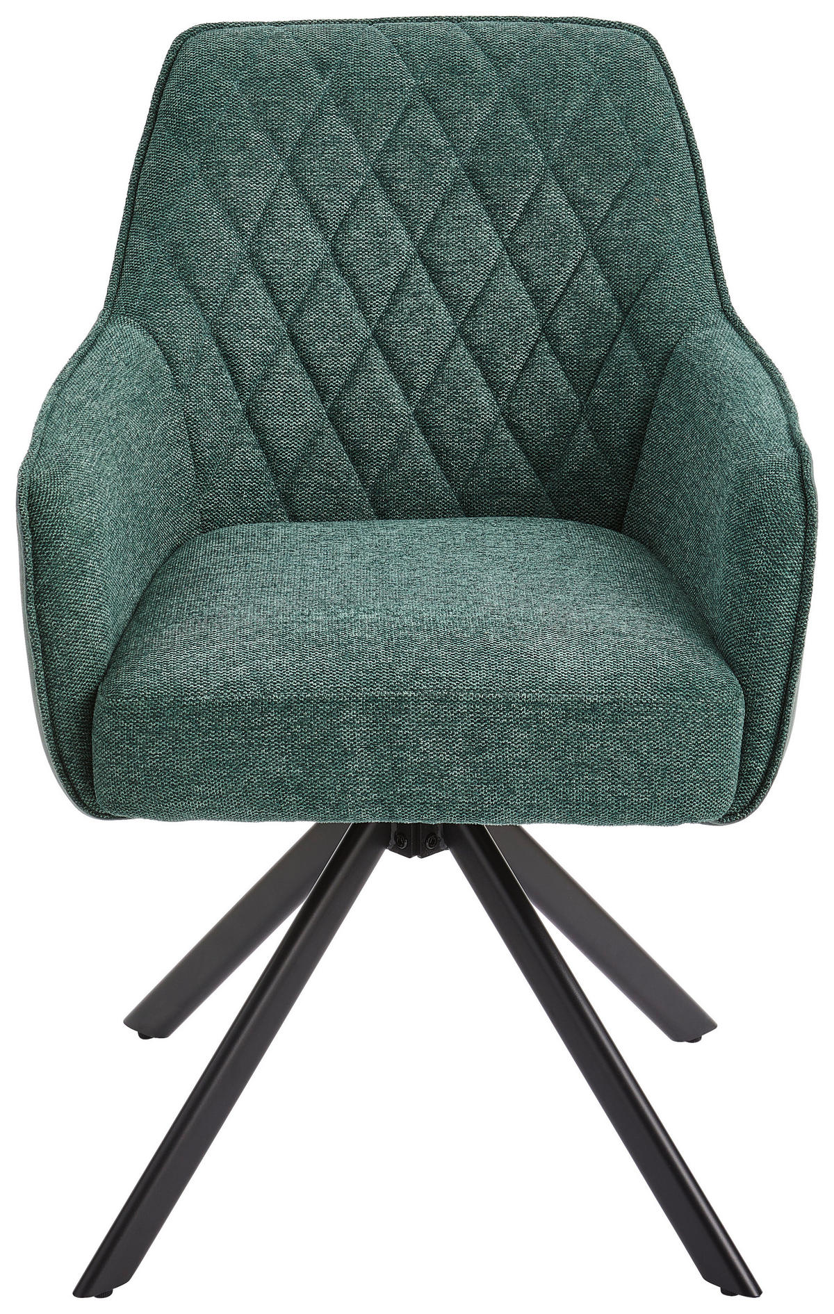 ARMLEHNSTUHL  in Eisen Webstoff, Leinenoptik  - Schwarz/Grün, MODERN, Holz/Textil (57/84/63cm) - Livetastic