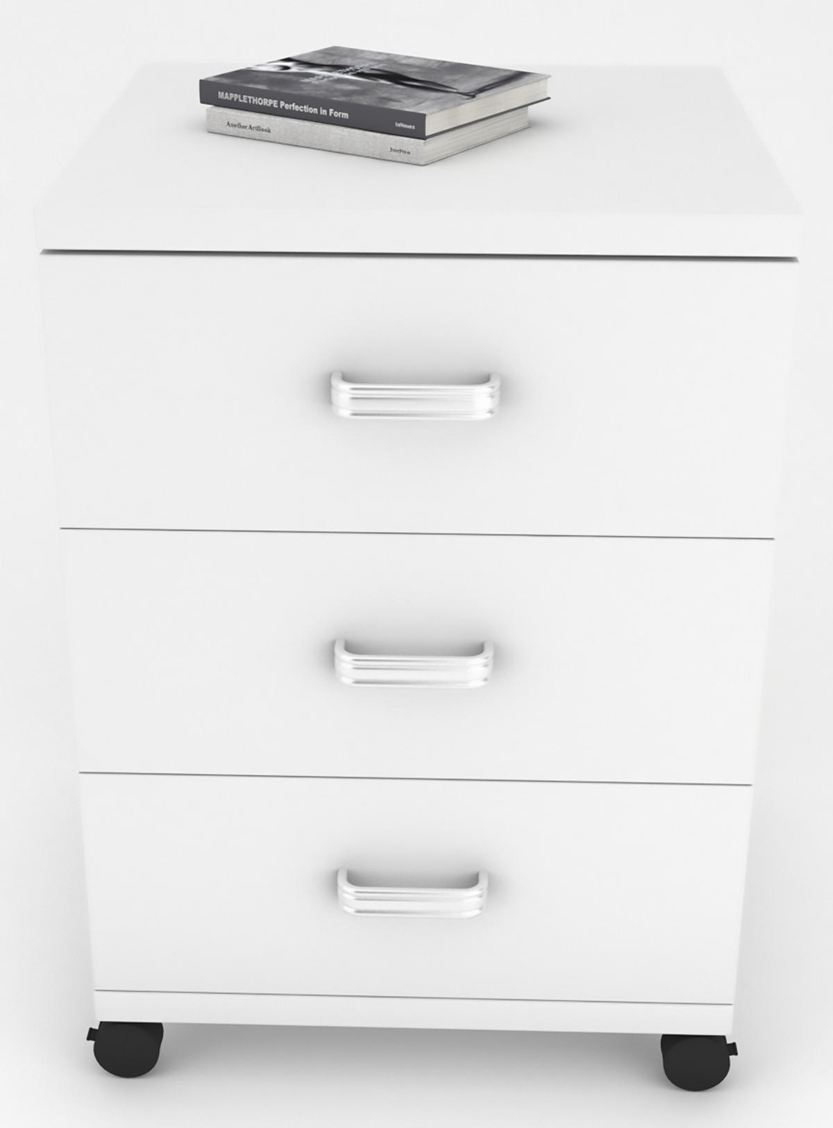 RULLHURTS 45/58/44 cm  - vit/silver, Basics, trämaterial/plast (45/58/44cm) - MID.YOU