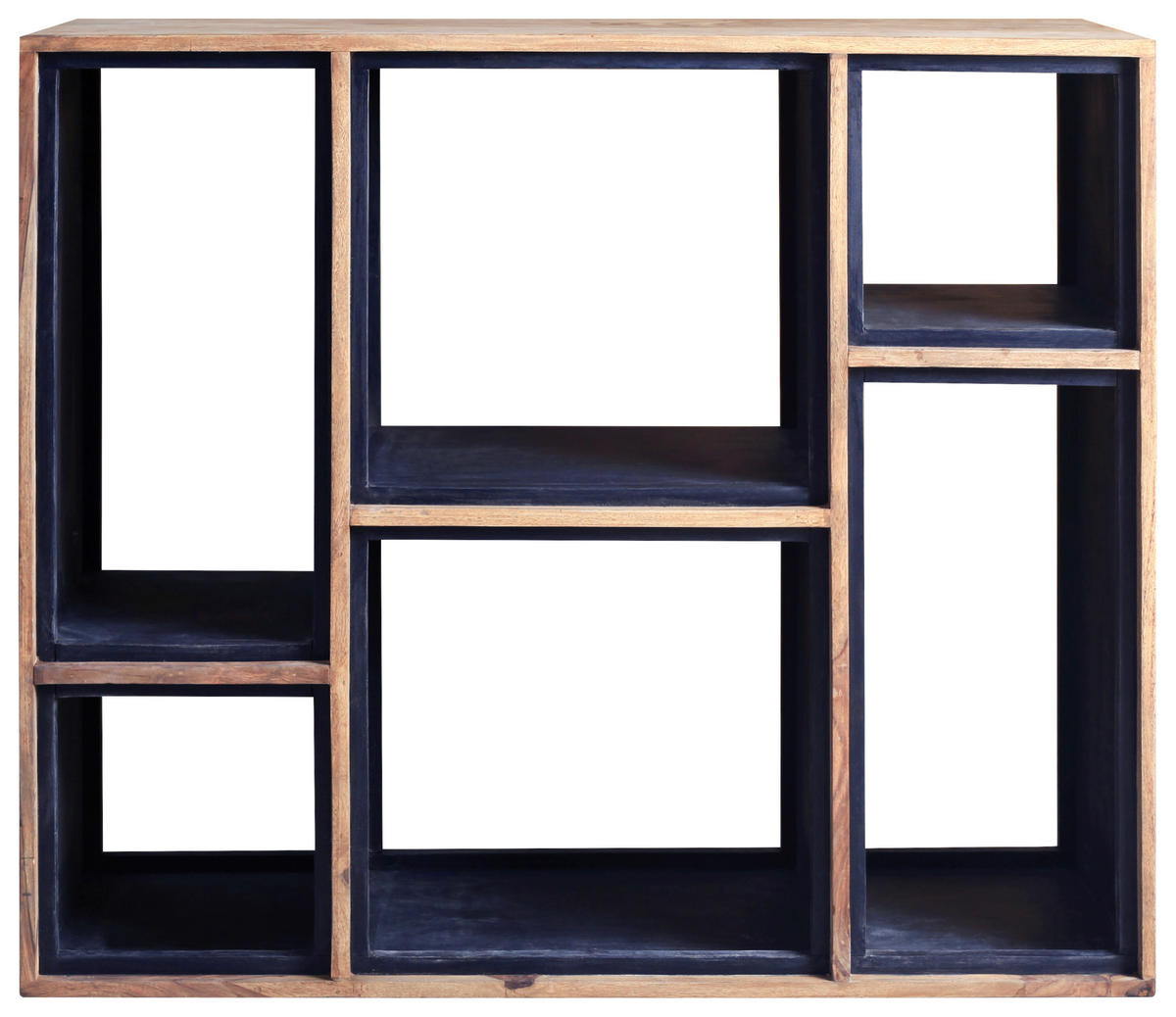 REGÁL, antracitová, farba indického palisandra, indický palisander, 90/107/35 cm - prírodná farba/antracitová, Lifestyle, drevo (90/107/35cm) - Landscape