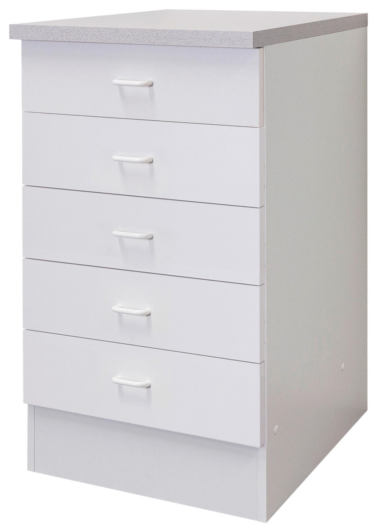 SCHUBKASTENUNTERSCHRANK 50/85/50 cm  in Weiß  - Hellgrau/Weiß, KONVENTIONELL, Holzwerkstoff/Kunststoff (50/85/50cm) - FlexWell