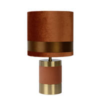 TISCHLEUCHTE - Goldfarben/Braun, Konventionell, Textil/Metall (18/32cm) - Lucide