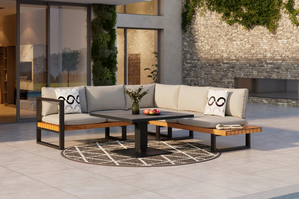 LOUNGETISCH  - Dunkelgrau, MODERN, Glas/Metall (90/67/90cm) - Ambia Garden