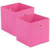 FALTBOX 2er Set - Pink/Silberfarben, Design, Karton/Textil (32/32/32cm) - Carryhome