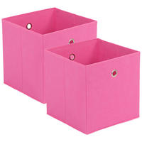FALTBOX 2er Set - Pink/Silberfarben, Design, Karton/Textil (32/32/32cm) - Carryhome